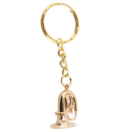 Messing Tuba Nøglering Miniature Gyldne Musikinstrument Nøgleringe til Graduering Fødselsdag