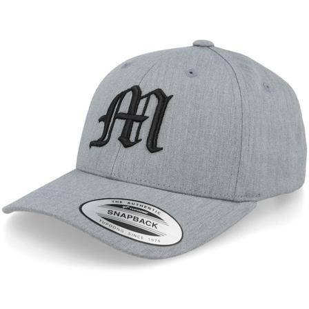 Kiddo Cap - Grijs adjustable Cap - Kids M Letter 3d Heather Grey Adjustable @ Hatstore