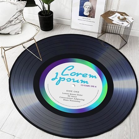 3D Vinyl Plate Gulvmatte, Vinyl Plate Teppe, Vinyl Plate Utendørs Dørmåtte, Supermyk Antiskli Matte Vaskbar Absorberende Teppe (Farge: CD-3)