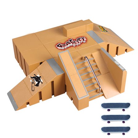 Fingerboard Skate Park Kit, Finger Skateboard Rampe Sæt med Modulært Design til Kreativ Leg, Tilpasselig Park med Udskiftelige Ramper og{FY}