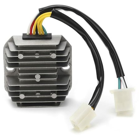 Universal Spændingsregulator Rettificer, 7-tråds Spændingsregulator Rettificer Dobbelt Stik Aluminium Legering + ABS til Scooter Moped ATV 12V