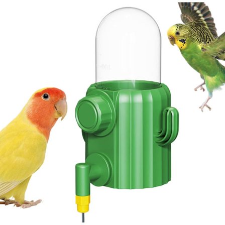 Automatisk vanddispenser til papegøjer, 250 ml burmonteret flaske med drypfri tud til små fugle som undulater og dværgpapegøjer, for nem