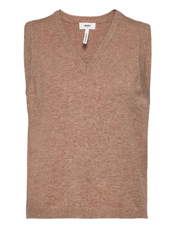 Objthess S/L Knit Waistcoat Brown Object
