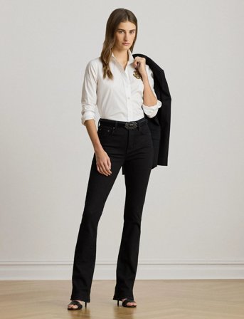 Lauren Ralph Lauren Classic Fit Logo Cotton-Blend Shirt - White - L