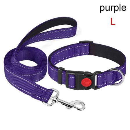 Hundehalsbåndsett Hundekjede Lilla L