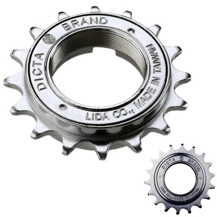 Hjul 16T med Skruefri Montering, Enkel Gevind 1/8 BSA, Sølv Finish