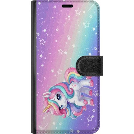 Yhteensopiva Lompakkokotelo Motorola Edge 40 Pro Stitch polaroid-kehyksissä sinisillä pastellisävyillä ja suloisilla ilmeillä kollaaseissa sydämillä