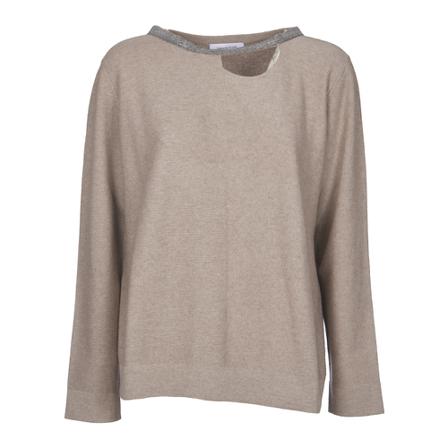 Fabiana Filippi Knit brun, Dam Stickade tröjor & koftor, Dam, Storlek: L