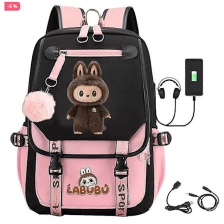 Ny Tegneserie USB Lader Ryggsekk Studenter Skoleveske For Menn Kvinner Barn-Perfekt-FA-