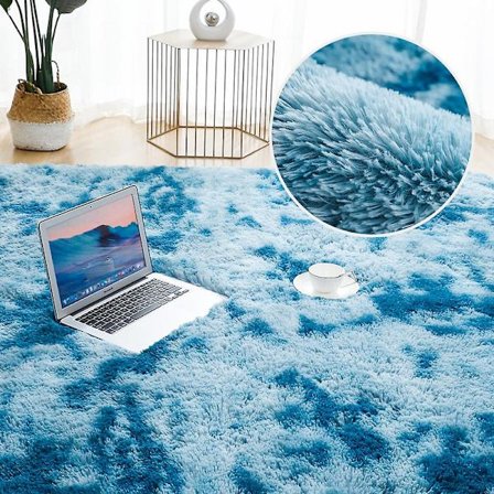 Paksu matto olohuoneeseen Pehmomatto Lasten sänky Huone Pörröiset lattiamatot Ikkuna sängyn vieressä Kodin sisustus Matot Pehmeä samettimatto C 