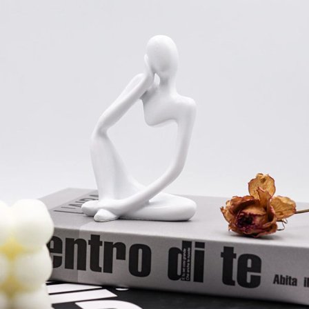 wxsp 1-delt - Abstrakt Tænker Figur - Hvid - Skandinavisk Dekoration - Tænker