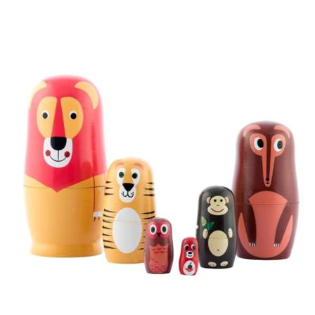 TG Matryoshka Djur i Trä Multifärg
