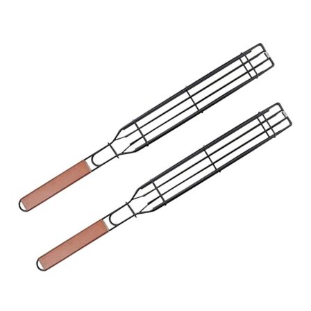 2 kpl grilliritilää pitkällä kahvalla, grilliritilät, makkaroiden grilliritilät grillivälineille