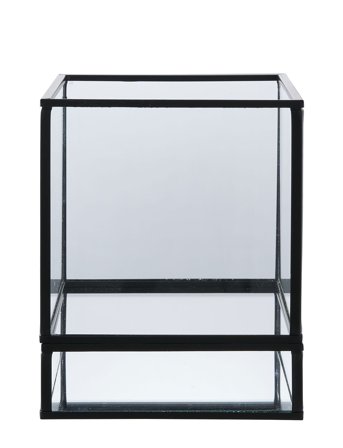 House Nordic Inga - Hurricane Candle Holder, Black, Metal/Glass, 12X15 Cm - Black - 15X12X12CM