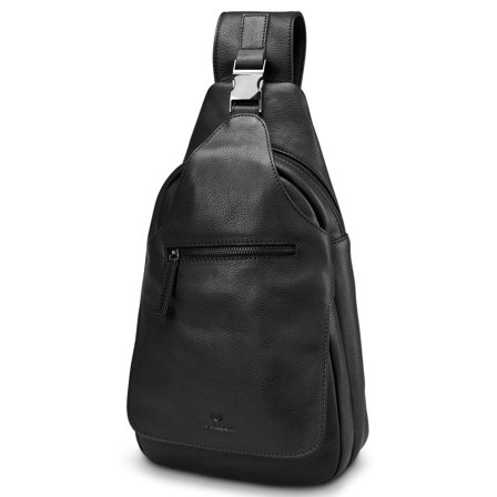 Black Full-Grain Leather Shoulder Bag for Men - Leather bags