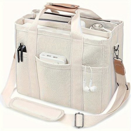 Canvas Tote Bag med Flere Rom for Kvinner