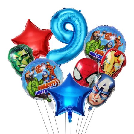 Marvel Födelsedagsdekoration Pappersmuggar Tallrikar Avengers Festtillbehör Bordsartiklar Duk Bakgrund Superhjälte Ballonger Barn Favorit