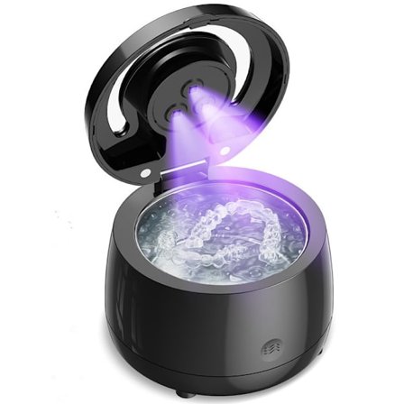 Ultralydsrenser til bøjler, 3-minutters dybderensende ultralydsrensemaskine til tandproteser, et-tryks ultralydsrenser til bøjler