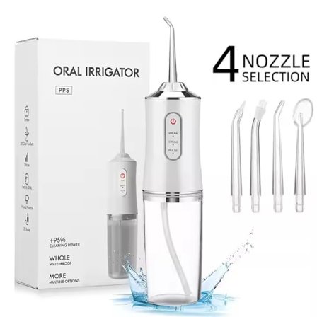 Dental Vandflosser Spotlight Waterpik Professionel Oral Irrigator Bærbar Floss Cleaner Sundere Tænder Hvidere Rengøringsmiddel Hvid