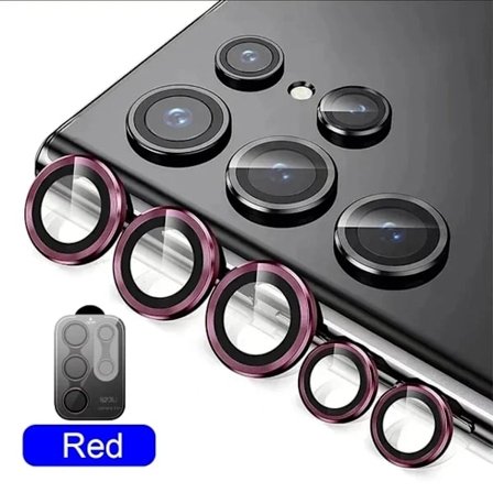 HD Metallring Härdat Glas Kameralinsskydd Flim kompatibel Samsung S25 FE Edge S24/23 Ultra Plus Anti-repskydd