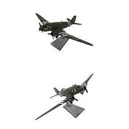 2x 1/100 WWII U.S. C47 Støbt Model Fly m/ Display Stand Boligindretning