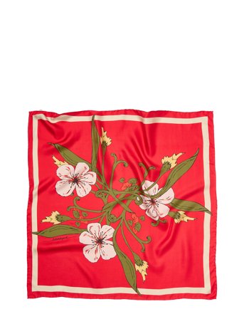 Magna Flower Sia Scarf Red Becksöndergaard
