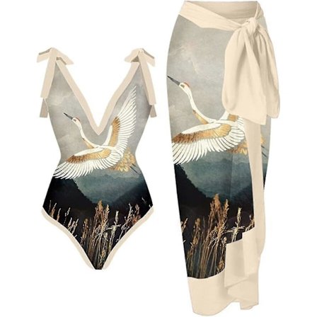 Dame Todelt Vintage Badedragt Mavekontrol Monokini Bikini 2-delt Badedragter Todelt Mavekontrol Tankini Sæt