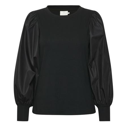 Kaffe, KAmera Liddy LS T-Shirt Czarny, Kobieta, Rozmiar: L