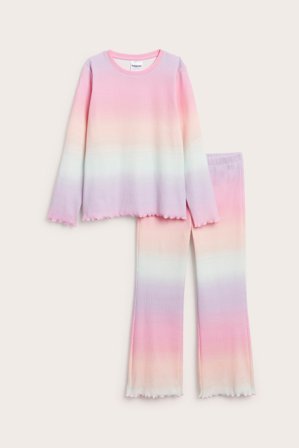Kappahl | Ribbestrikket pyjamas Lyserosa 86/92 | Lyserosa