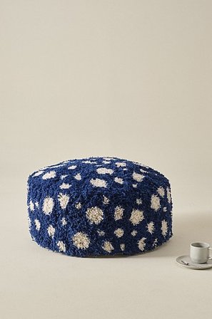 Jotex - Puf Blå/hvid - CORALLI - Køb Siddepuffer hos Jotex