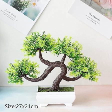Kunstige blomster + vase falske planter bonsai lite tre potte ornament deco hjem dekorasjon bryllup hage høstdekor bondegård