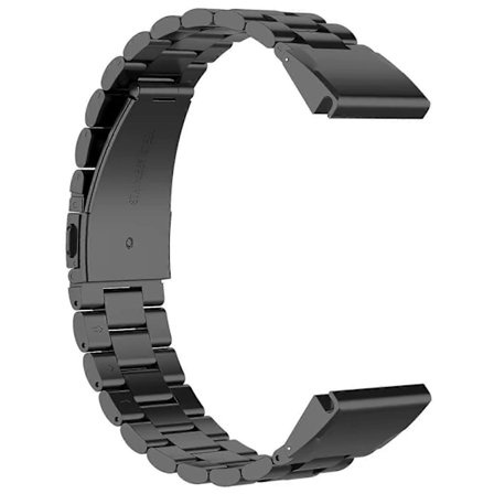 Garmin Fenix 7X/7X Pro/6X Quickfit 26mm ruostumattomasta teräksestä valmistettu ranneke, 3 helmeä, kellon ranneke - Musta
