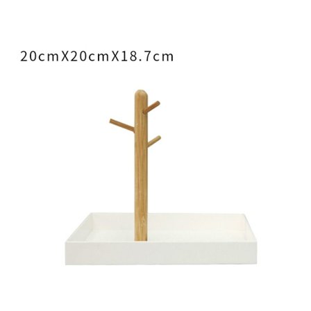 {xjxj} Tregren Oppbevaringsbrett Nøkkelholder HVIT KVADRATUR Hvit