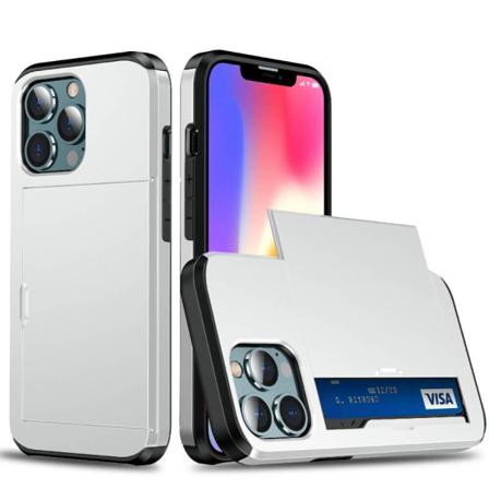 Hybrid Skal Med Kortplats Till Iphone 13 Pro Max - Silver Silver