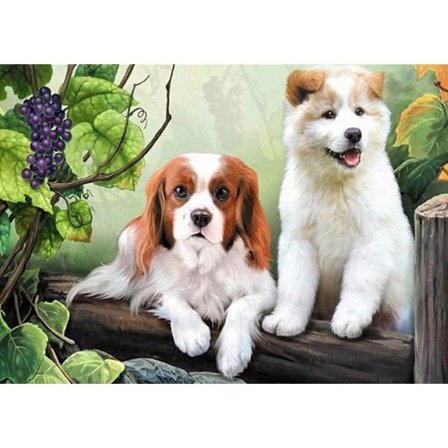 Diamond Painting / Diamantmålning - 30x40cm - Hundar