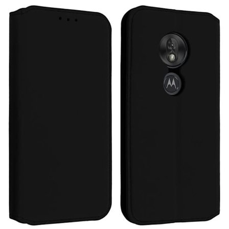 Housse - AVIZAR - Moto G7 Play - Ekologinen nahka - Tukitoiminto - Musta