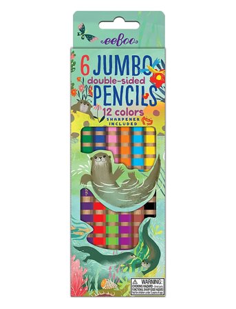 Eeboo | 6 Double-Sided Jumbo Pencils | ONE SIZE
