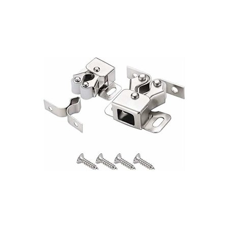 8 kappaletta oven sulkijat, kiillotetut hopeiset sulkimet oville, kaapeille ja laatikoille, kaapin salvat