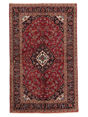 Tapete Persa Kashan Fine 150X247 Vermelho Escuro/Preto (Lã, Pérsia/Irão)