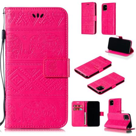 Iphone 11 - Plånboksfodral Elephant - Rosa Pink Rosa