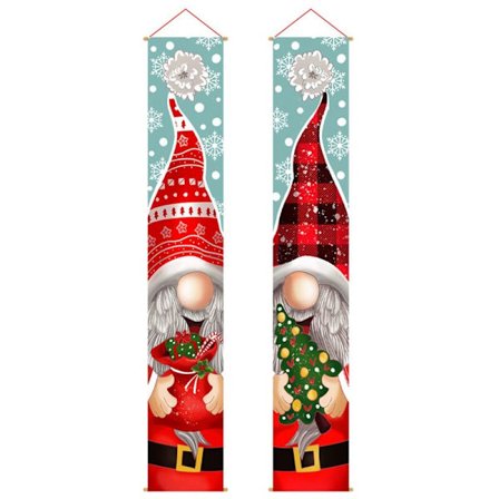 Julgardin Kreativ tecknad gammal dekorationspar Koppling Jultomte Hängande Gott nytt år, A