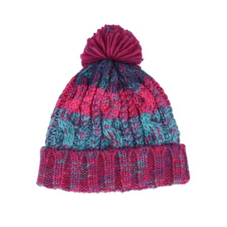 Kinder Beechfield - Rosa pom Mütze - Kinder Corkscrew Winter Berries Pom @ Hatstore