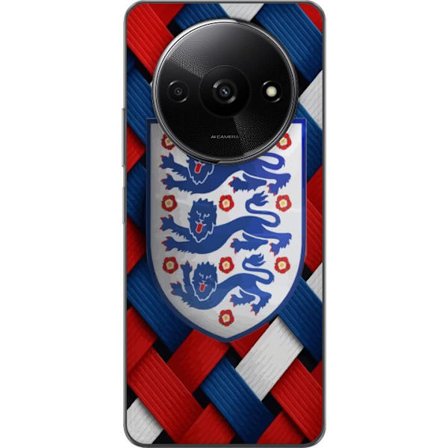 Yhteensopiva Puhelinkuori Xiaomi Xiaomi Redmi A3 Graafinen Englanti-aihe heraldisilla leijonilla ja punaisella, valkoisella ja sinisellä punotulla ku