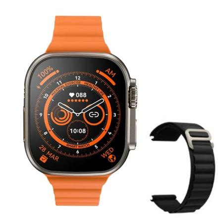 49mm Ny Smart Watch För Apple Ultra 8 NFC GPS Track Herr Dam Smartwatch Series 8 Termometer BluetoothCall Vattentät Sport orange and heiNL
