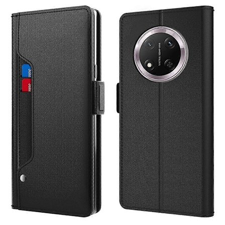 Telefonfodral för Honor Magic7 Lite 5G/X9c 5G/X60 Pro 5G Ställ PU Läderfodral Korthållare Spegel