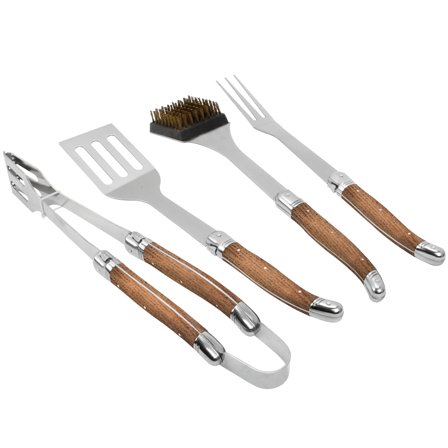 Hâws Grillsæt i aluminiumskuffert 4 dele, ek - Rustfrit stål, træ | KitchenOne