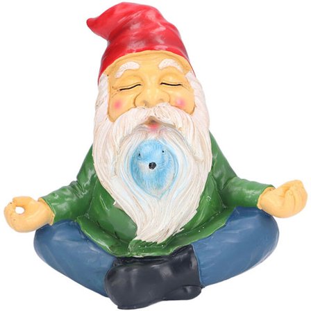 Mediterande tomte prydnad i harts - handgjord trädgårdstomte för dekoration av uteplats och trädgård