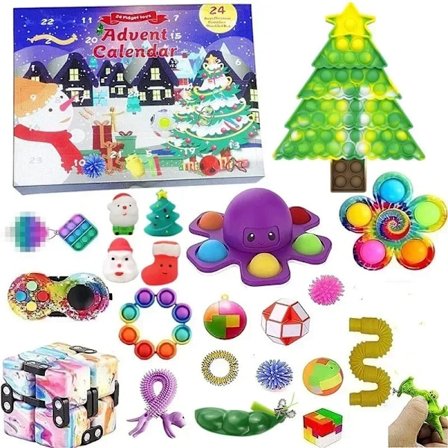 Fidget leker 24 dager jul advent kalender pakke anti stress leker