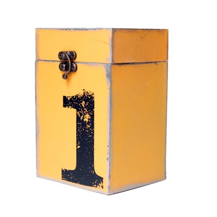 Vintage Tre Nummer Sparebøsse Hjemme – Rustikk Skrivebords Sparebøsse for Barneromsdekor, Håndlaget Håndverks Ornament, 10x8x14.5cm