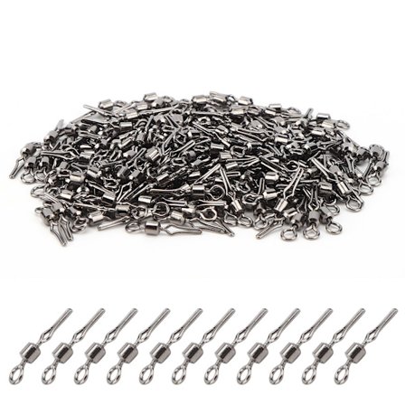 Metal Amerikansk Type SubLine Clip Fiskehook Svirvel Hurtig Connector Lille Fiskegrej (sort 6#)